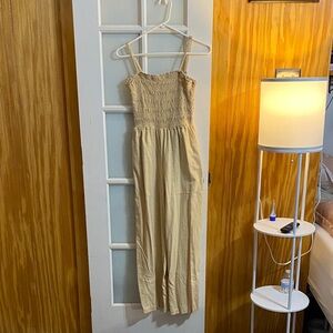 Universal Thread Cream Smocked Jumpsuit